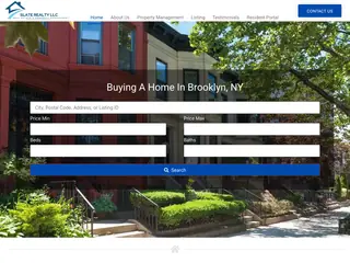 Home page of a New York real estate agency website built by Sleek Web Designs